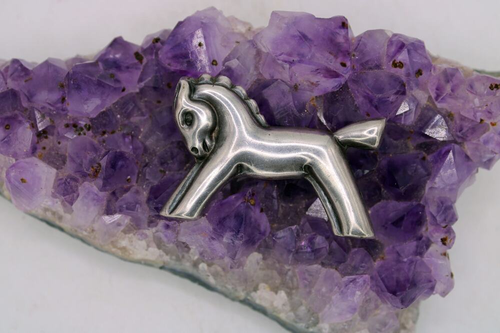 Mexico Sterling Silver Horse Brooch
